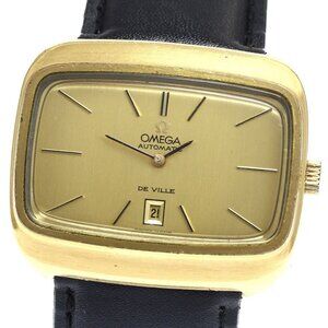 OMEGA De Ville Date Square gold Dial Automatic Men's Watch_897313